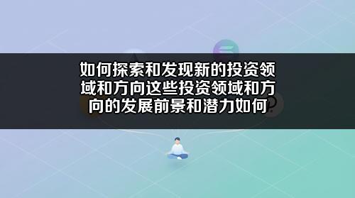 如何探索和发现新的投资领域和方向?这些投资领域和方向的发展前景和潜力如何?