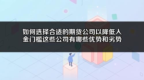 如何选择合适的期货公司以降低入金门槛?这些公司有哪些优势和劣势?