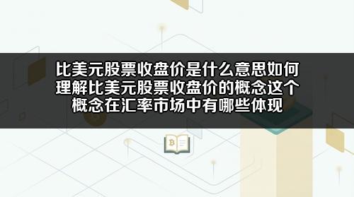 比美元股票收盘价是什么意思如何理解比美元股票收盘价的概念?这个概念在汇率市场中有哪些体现?